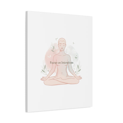 Focus on Intentions Canvas | Gentle Wellness Wall Art, Pastel Gradient Meditation Print