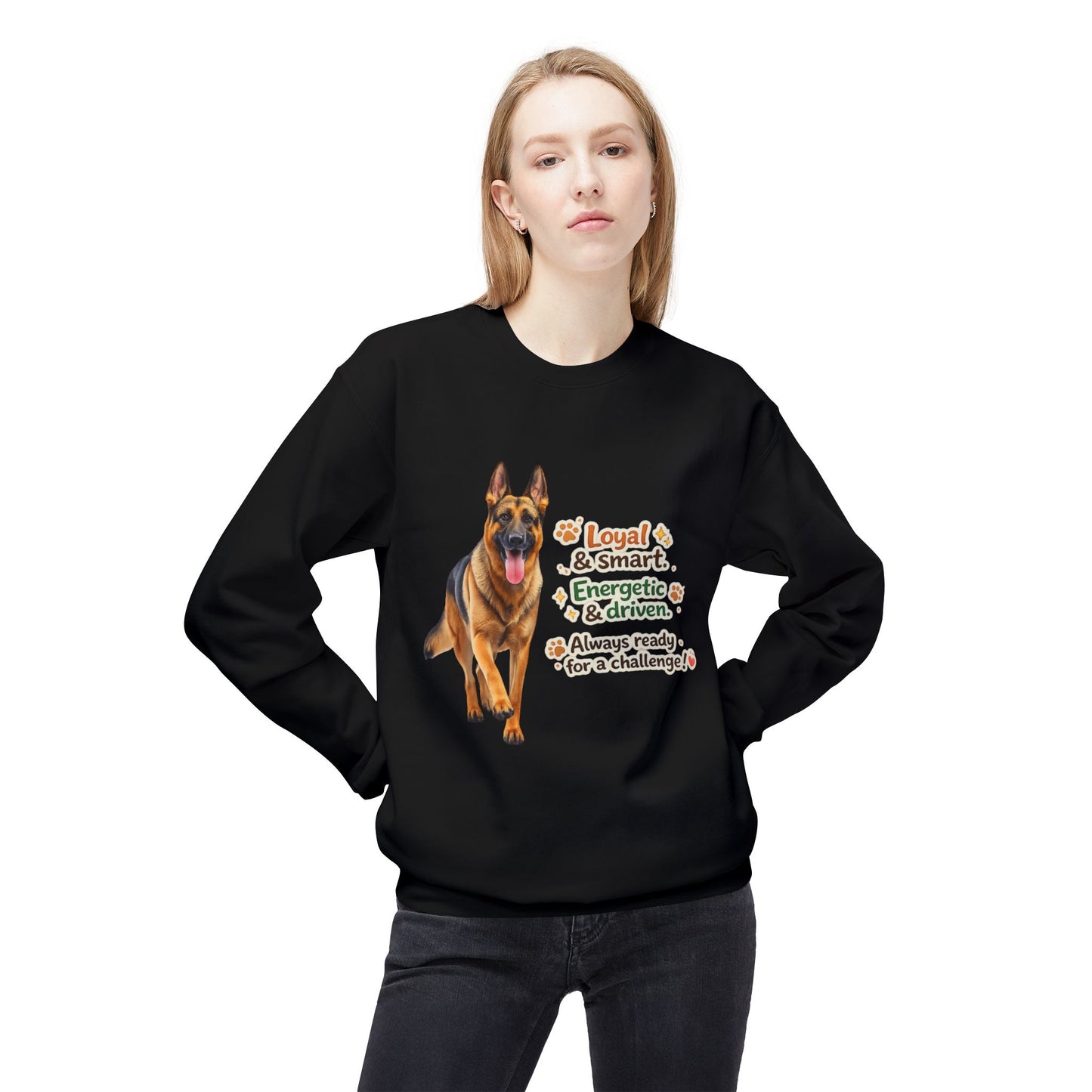 German Shepherd Character Sweatshirt | Eco-Limited