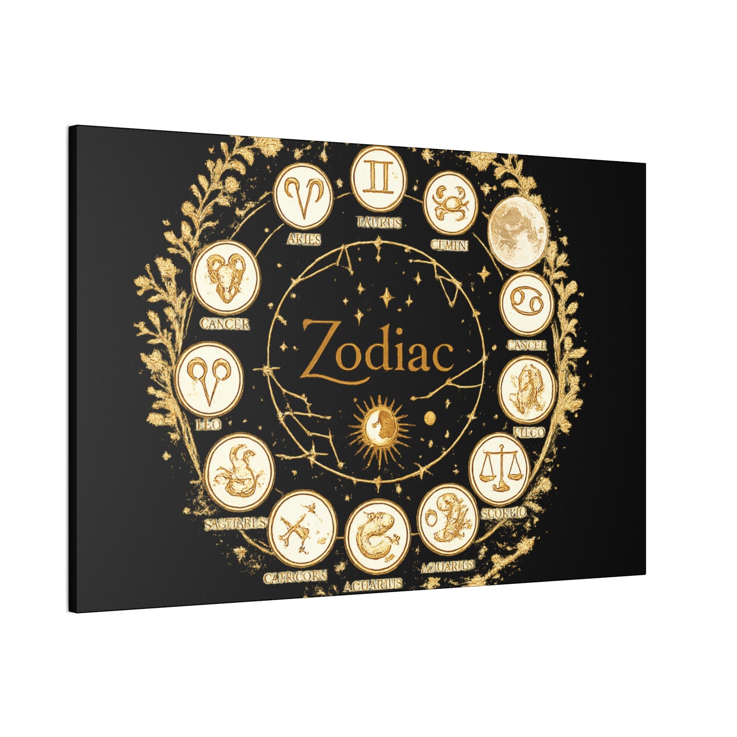 Golden Zodiac Astrology Canvas | Eco-Limited