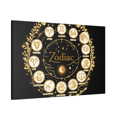 Golden Zodiac Astrology Canvas | Eco-Limited