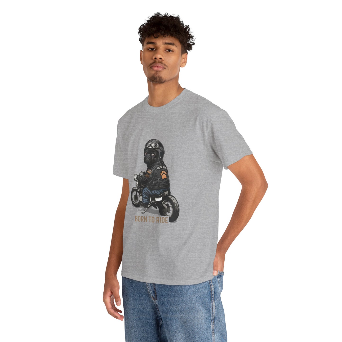 Moto Pug Born To Ride T-Shirt | Eco-Limited