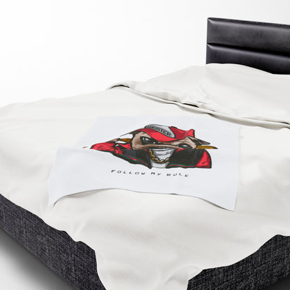 Gangster Pug Throw Velveteen Plush Blanket