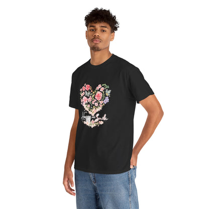 Happy Smile Floral Heart T-Shirt | Eco-Limited