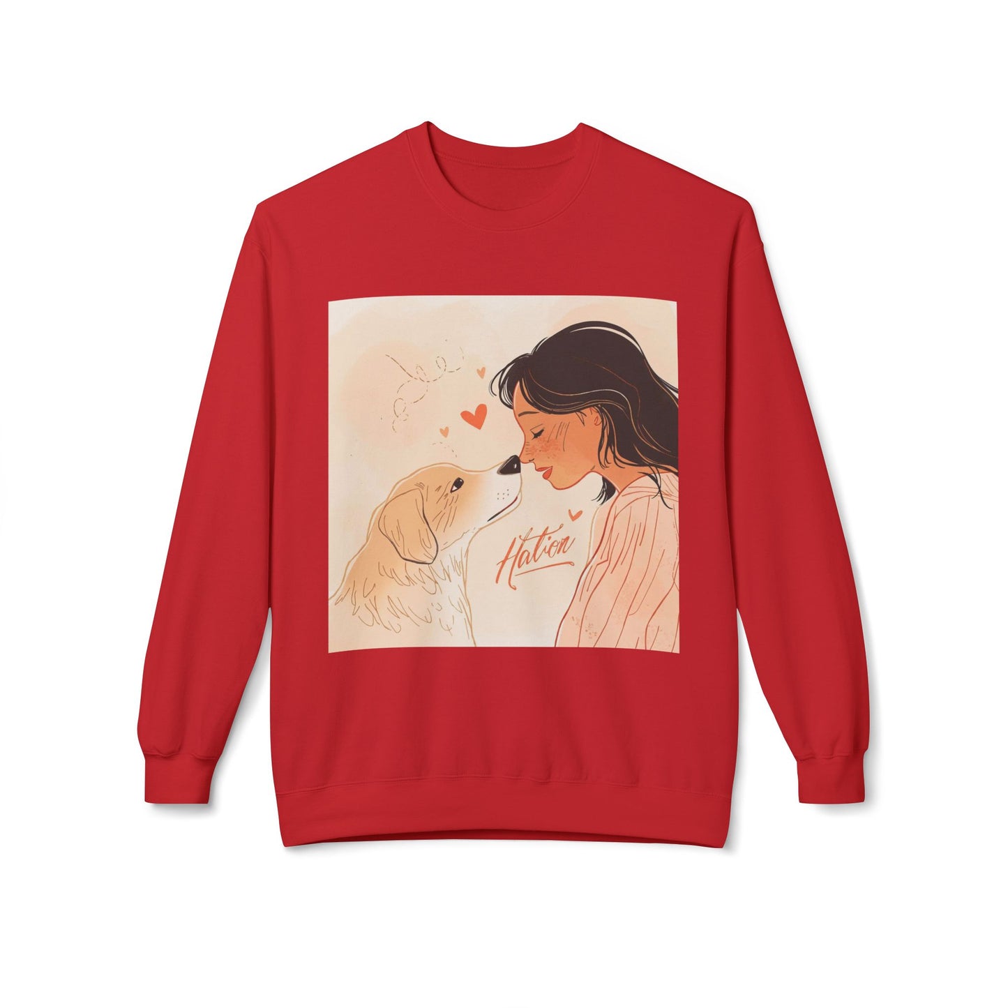Heartfelt Dog Love Illustration Crewneck | Eco-Friendly - Limited