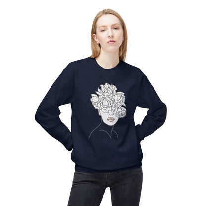 Floral Line Portrait Sweatshirt | Eco-Limited