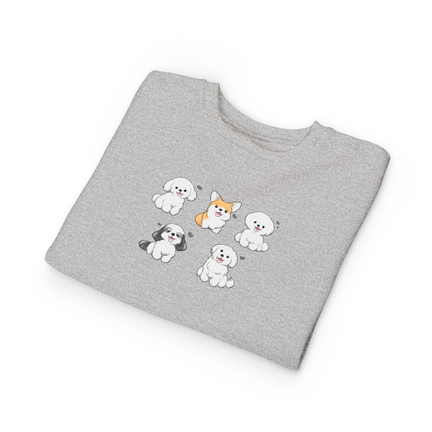 Cute Cartoon Puppies Crewneck for Kids