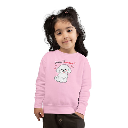 'You're Pawsome!' Cute White Puppy Kids Pullover
