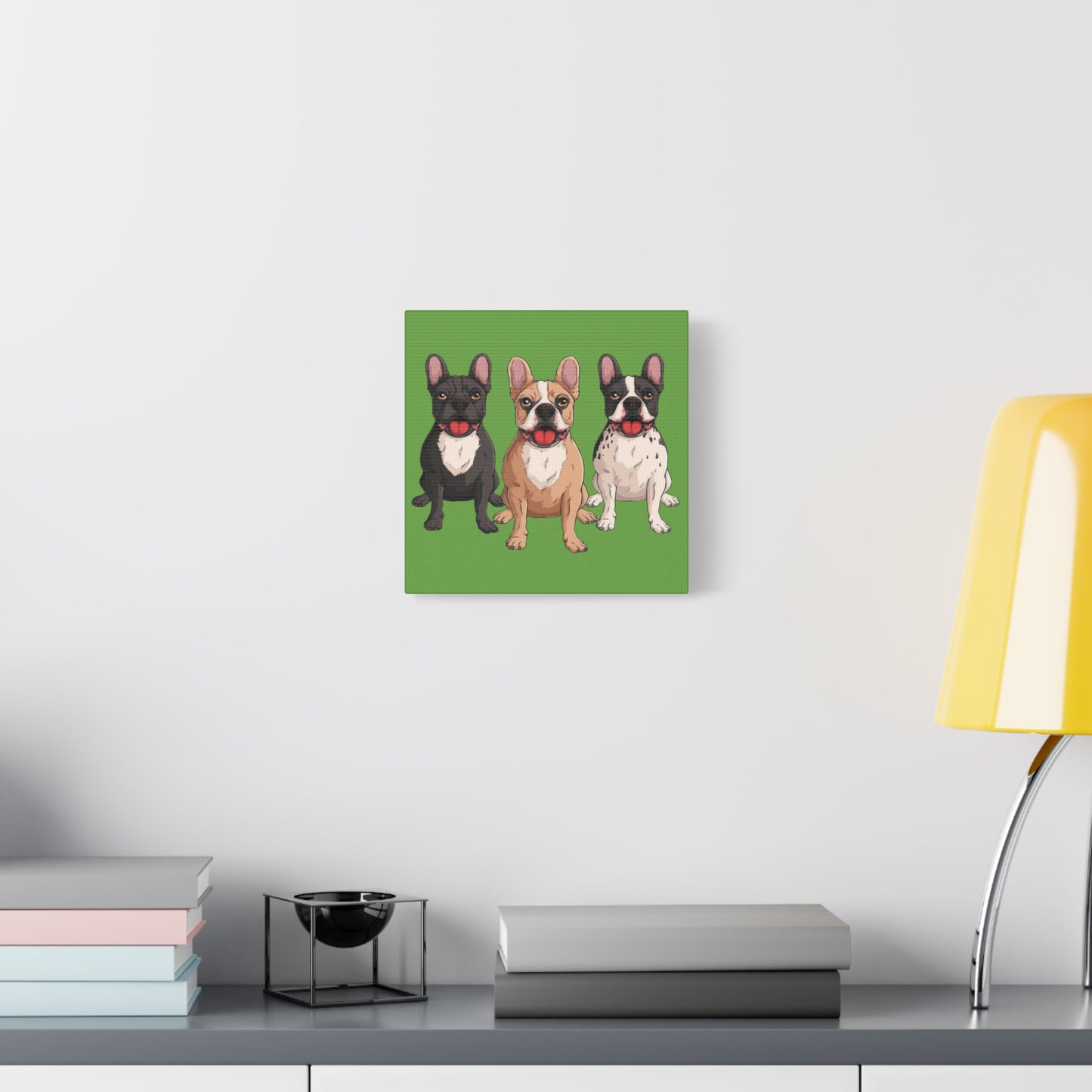 French Bulldog Trio Canvas Wall Art|Eco-Friendly - Limited