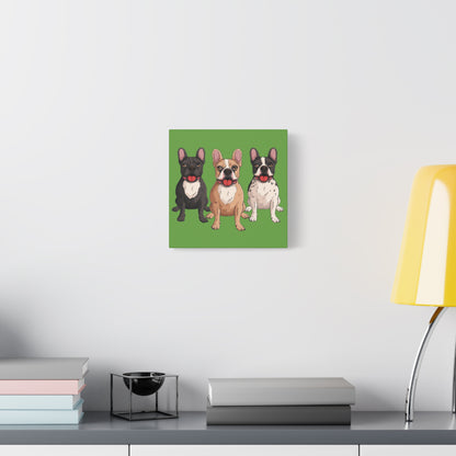 French Bulldog Trio Canvas Wall Art|Eco-Friendly - Limited