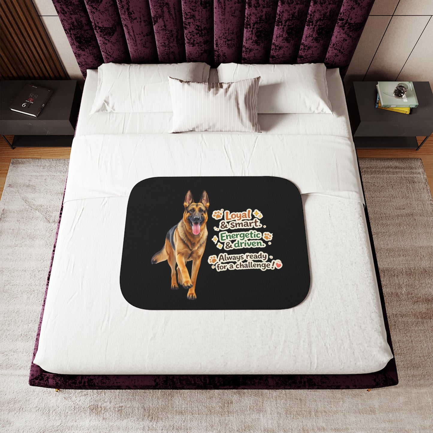 German Shepherd Character Statement Blanket | Eco-Limited