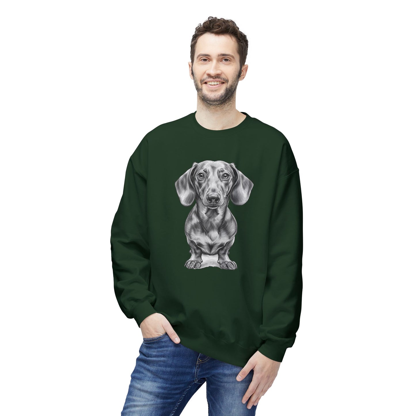 Dachshund Sketch Minimal Art Sweatshirt | Eco-Limited