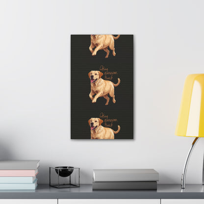 Happy Gamelon Bark Dog Canvas Wall Art | Eco-Limited