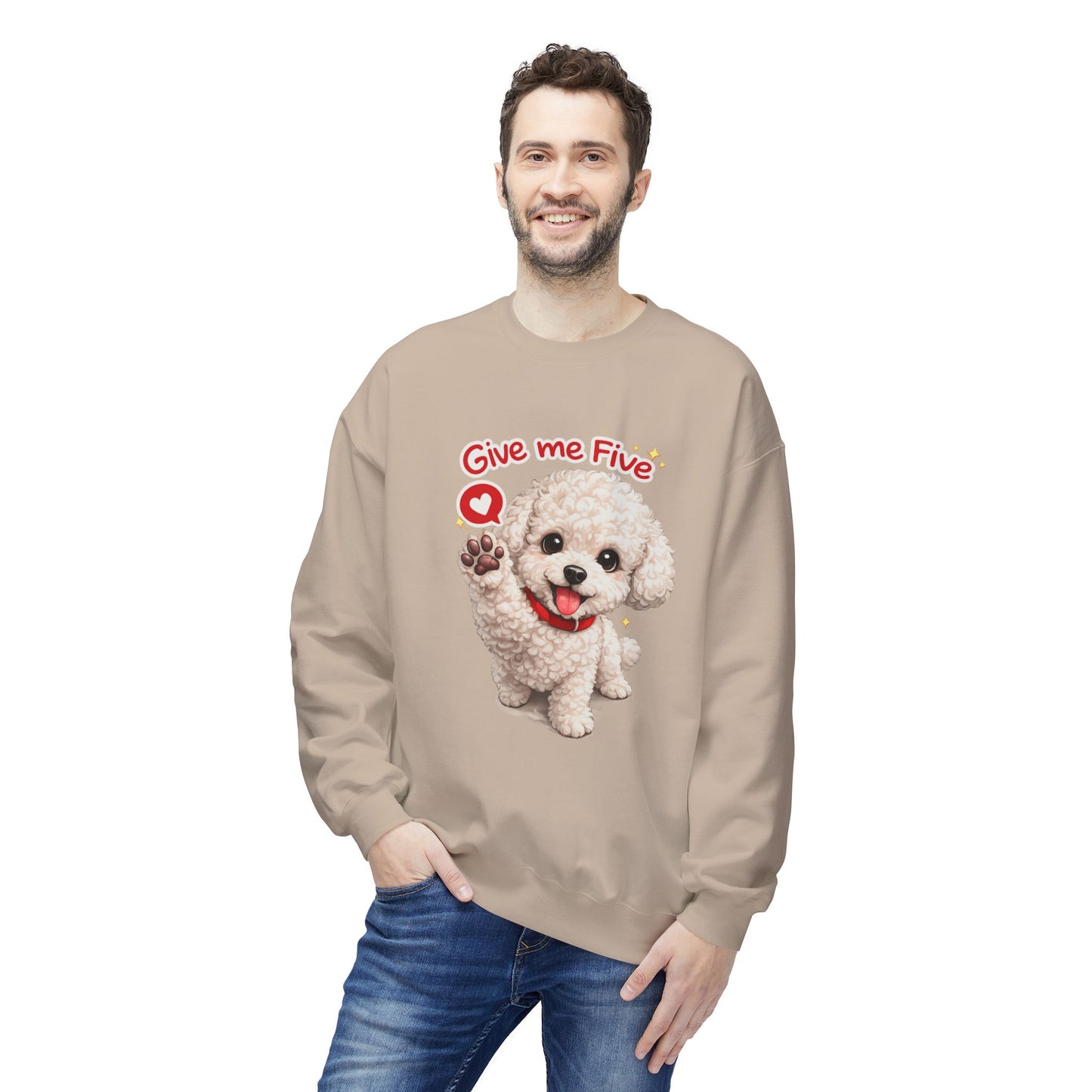 Give Me Five Cute Dog Sweatshirt | Eco-Limited