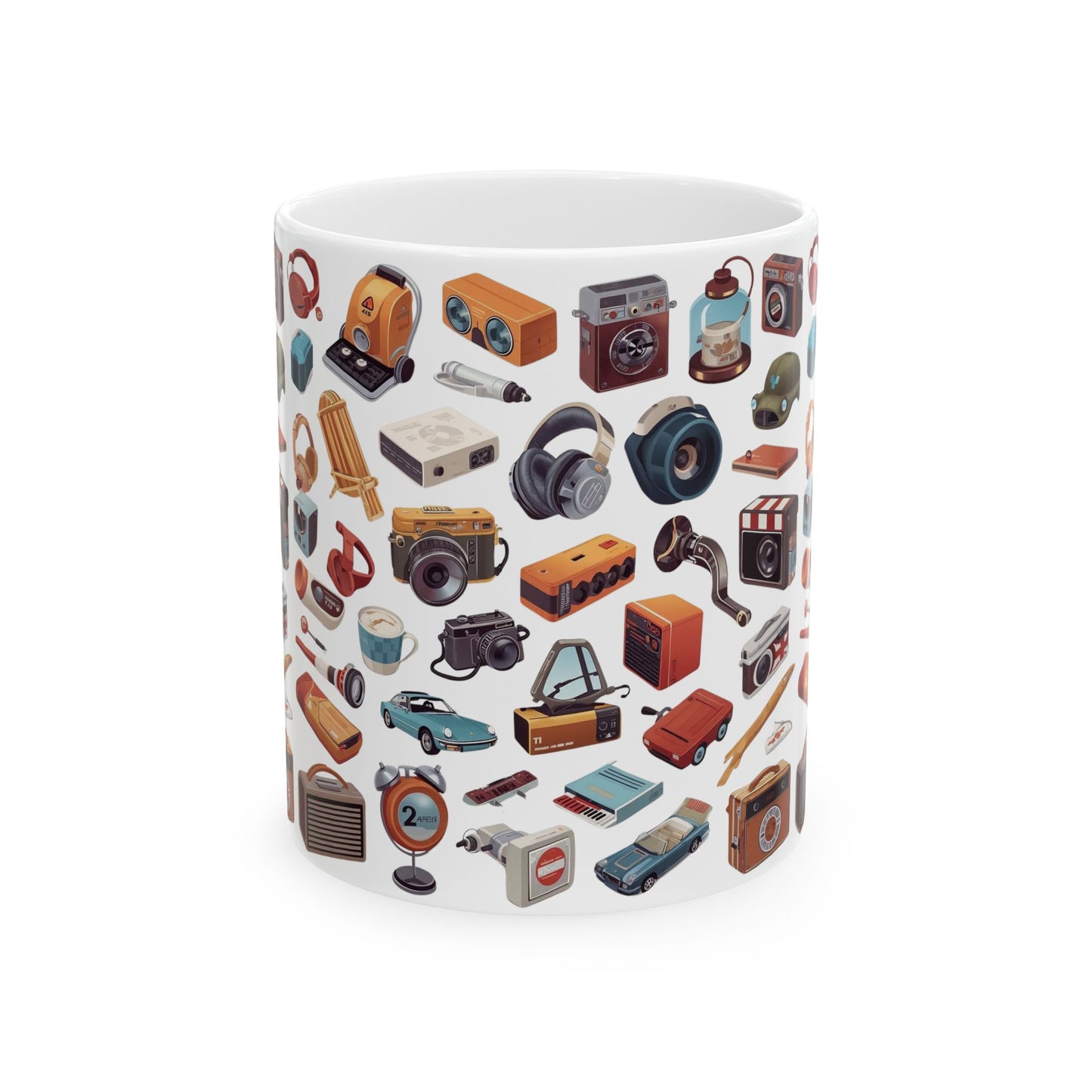 Vintage Gadgets Collage Ceramic Mug