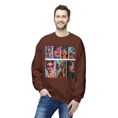 Pop Art Portrait Collage Graphic Sweatshirt