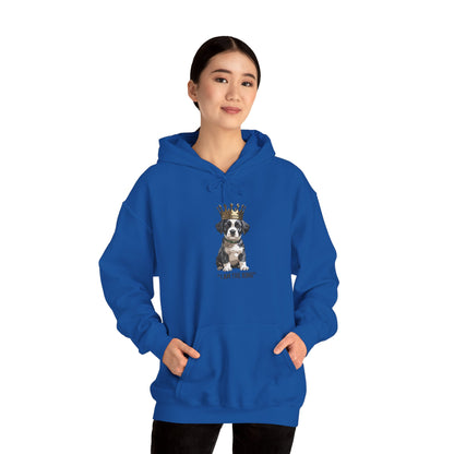 “I Am The King” Crowned Puppy Graphic Hoodie|Eco-Limited