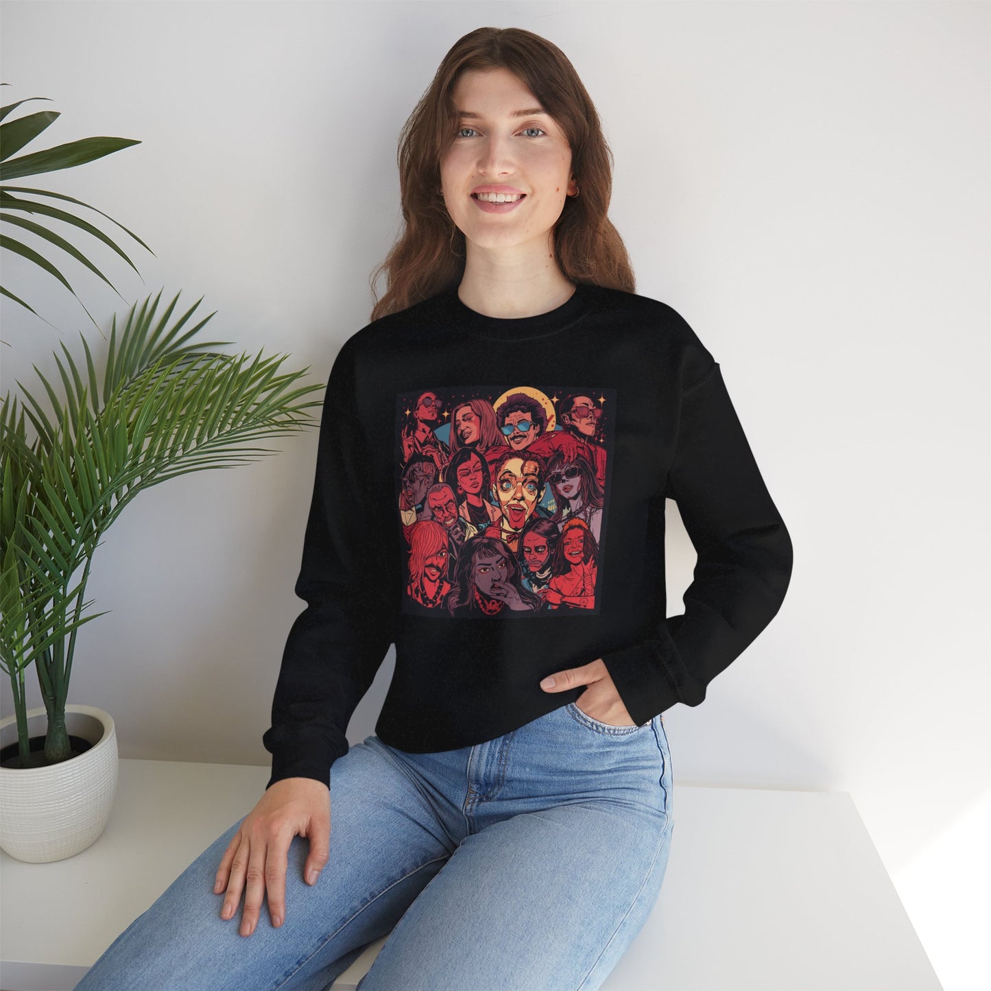 Rock Band Faces Art Sweater | Eco-Limited