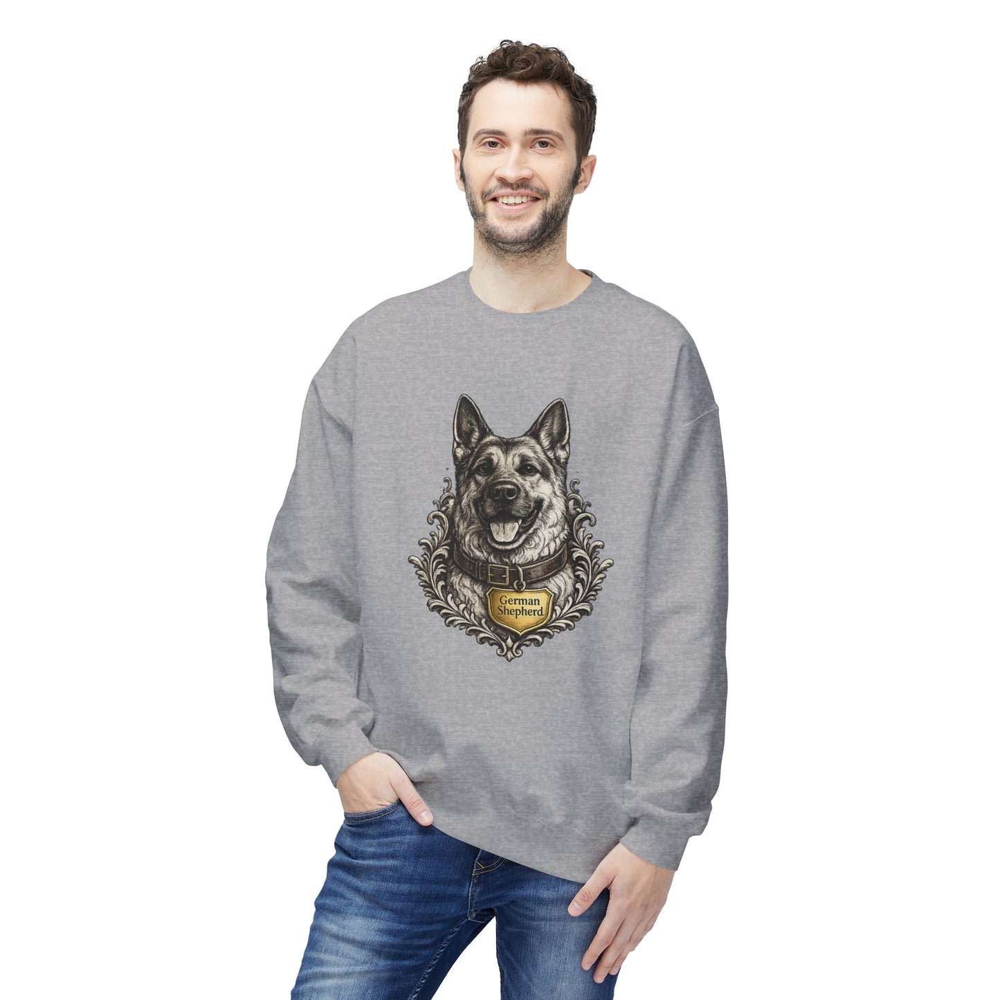 German Shepherd Ink Illustration Sweatshirt | Eco-Limited