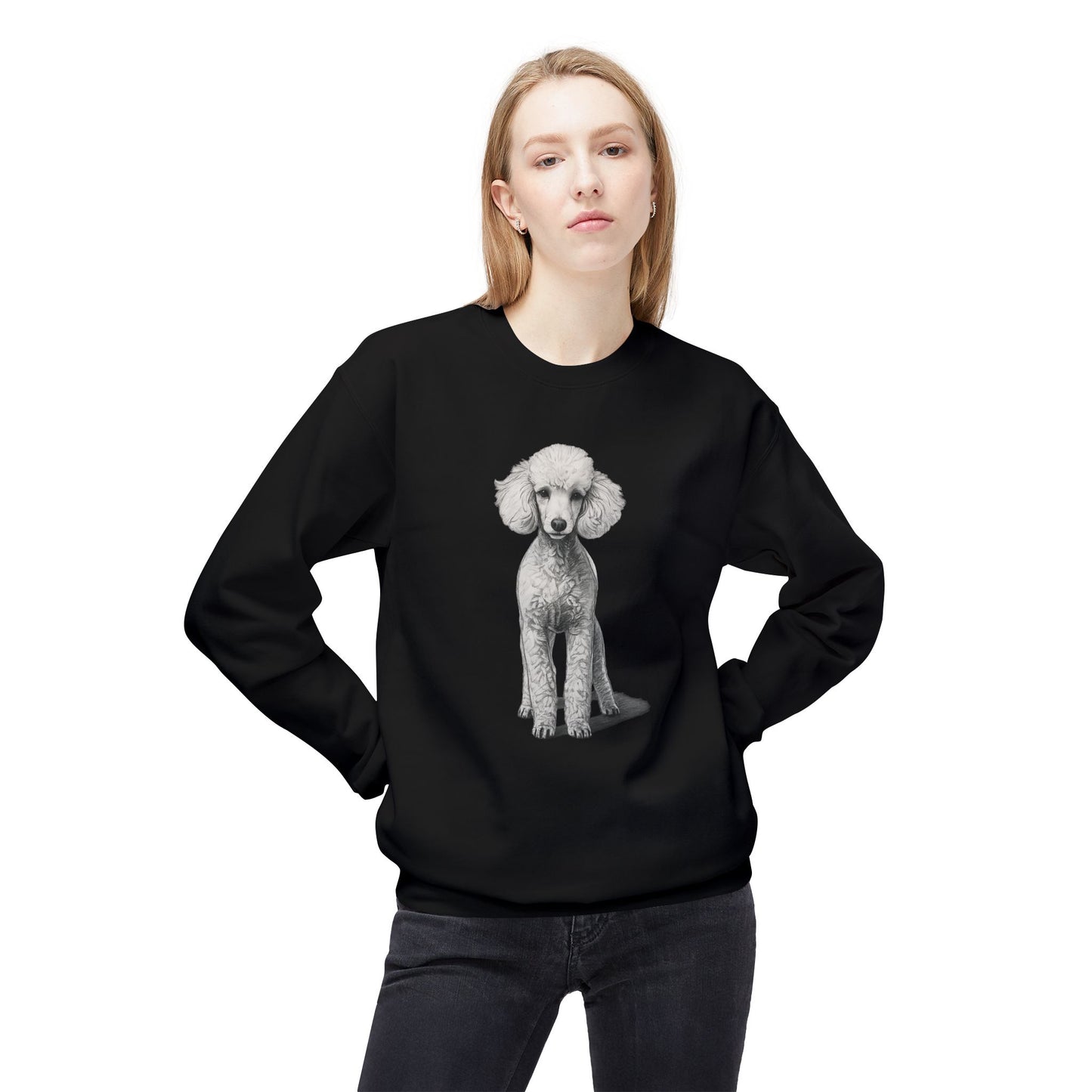 Elegant Poodle Illustration Sweatshirt | Eco-Limited