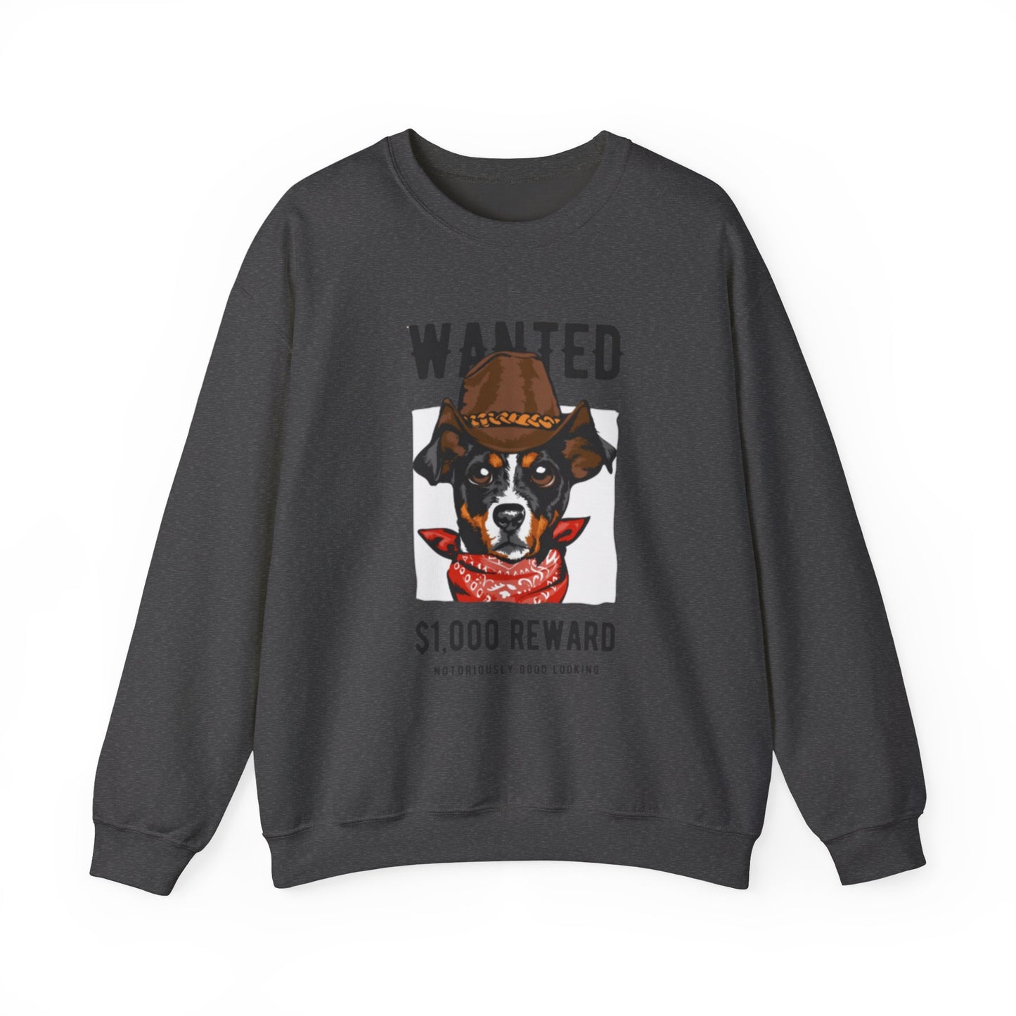 Wanted Cowboy Dog Art Sweatshirt | Eco-Limited