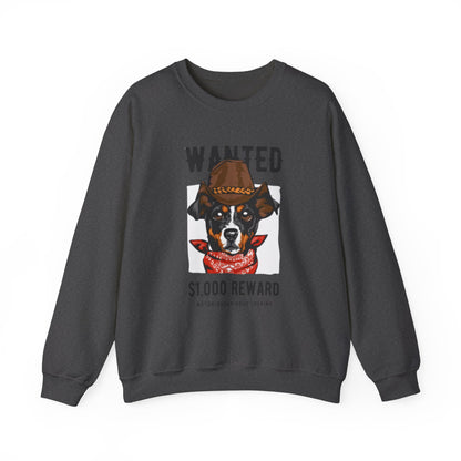 Wanted Cowboy Dog Art Sweatshirt | Eco-Limited