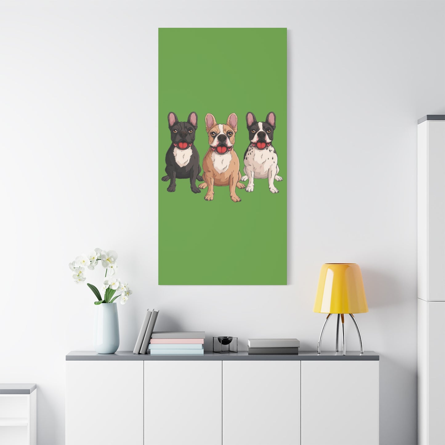 French Bulldog Trio Canvas Wall Art|Eco-Friendly - Limited