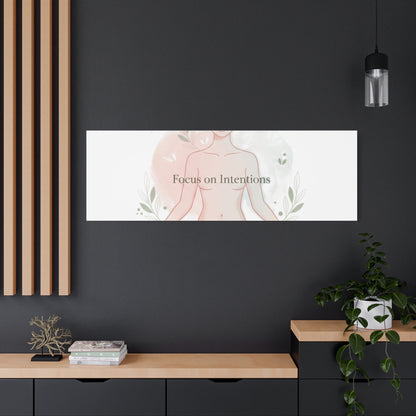 Focus on Intentions Canvas | Gentle Wellness Wall Art, Pastel Gradient Meditation Print