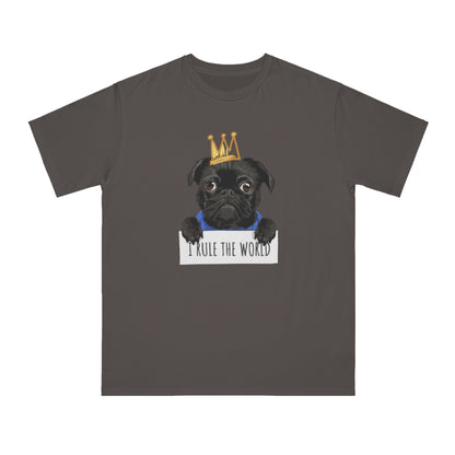 “I Rule the World” Crowned Dog Graphic Tee|Eco-Friendly
