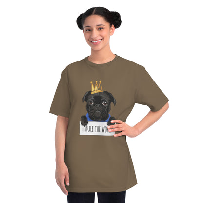 “I Rule the World” Crowned Dog Graphic Tee|Eco-Friendly