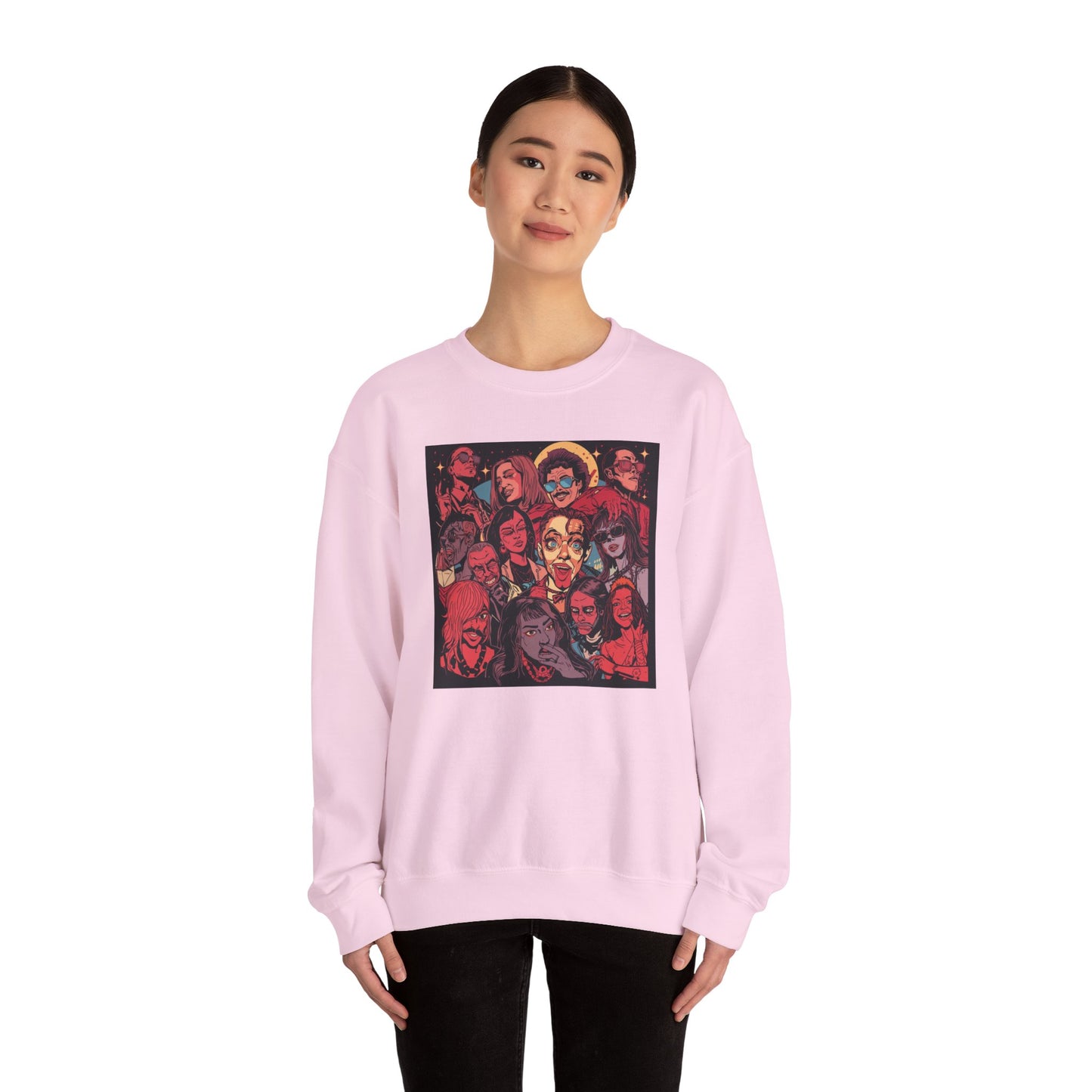 Rock Band Faces Art Sweater | Eco-Limited