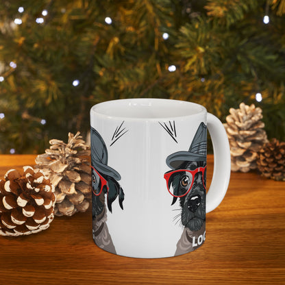 Cute Hipster Dog Ceramic Mug(11oz/15oz)