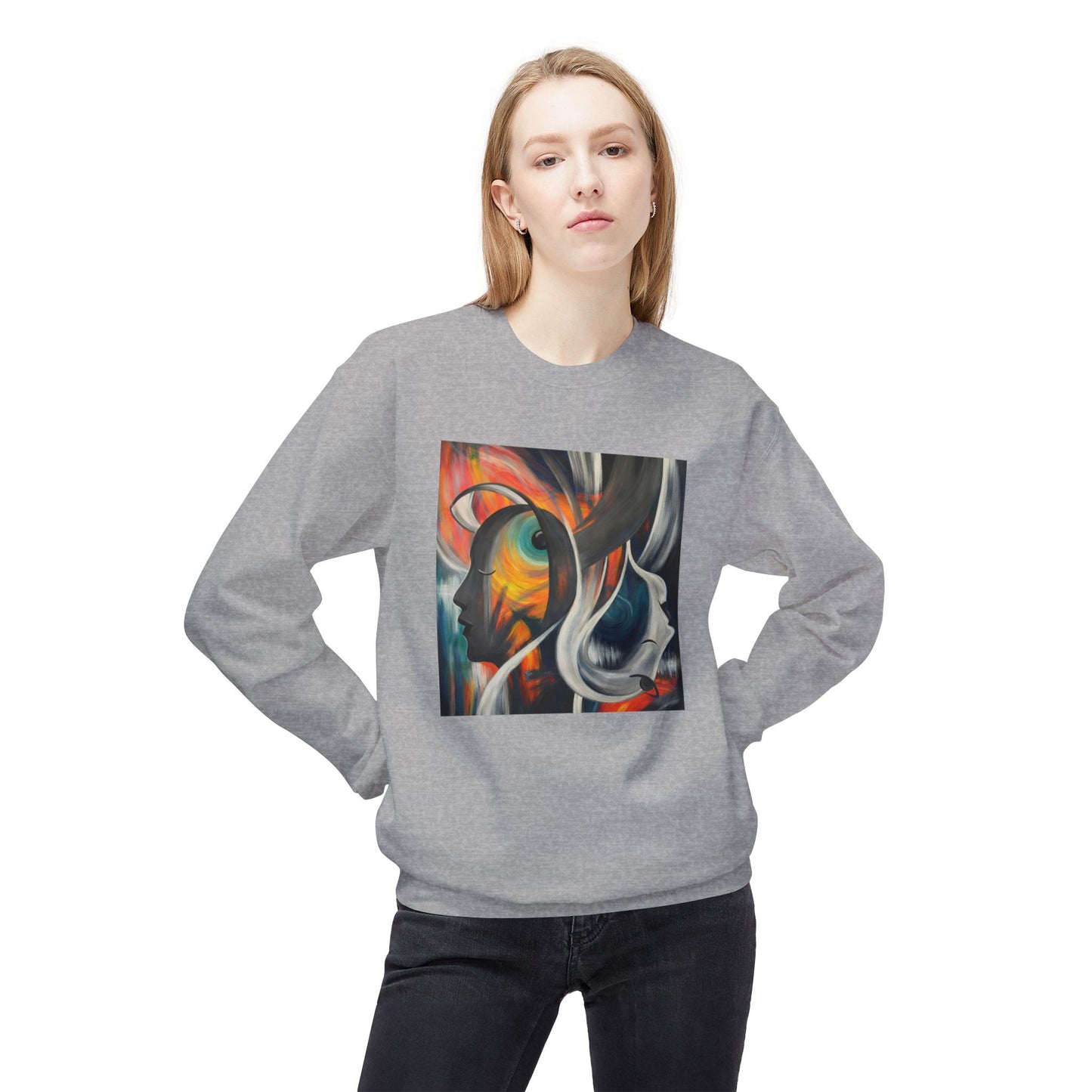 Abstract Expression Portrait Sweatshirt | Eco-Limited