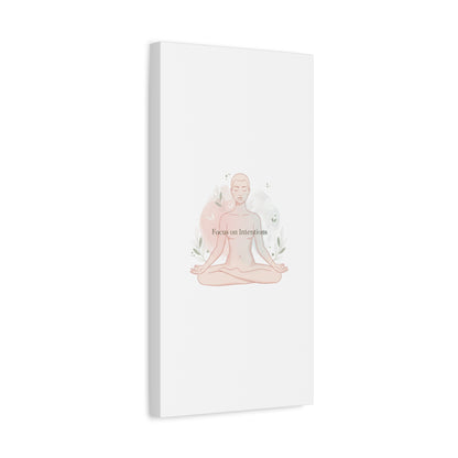 Focus on Intentions Canvas | Gentle Wellness Wall Art, Pastel Gradient Meditation Print