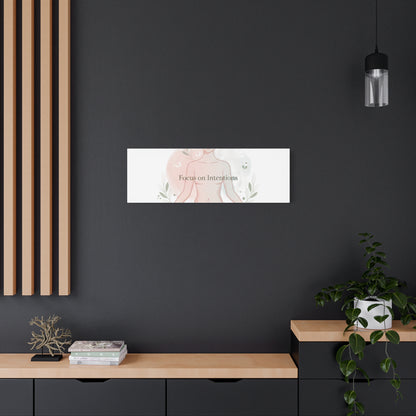 Focus on Intentions Canvas | Gentle Wellness Wall Art, Pastel Gradient Meditation Print