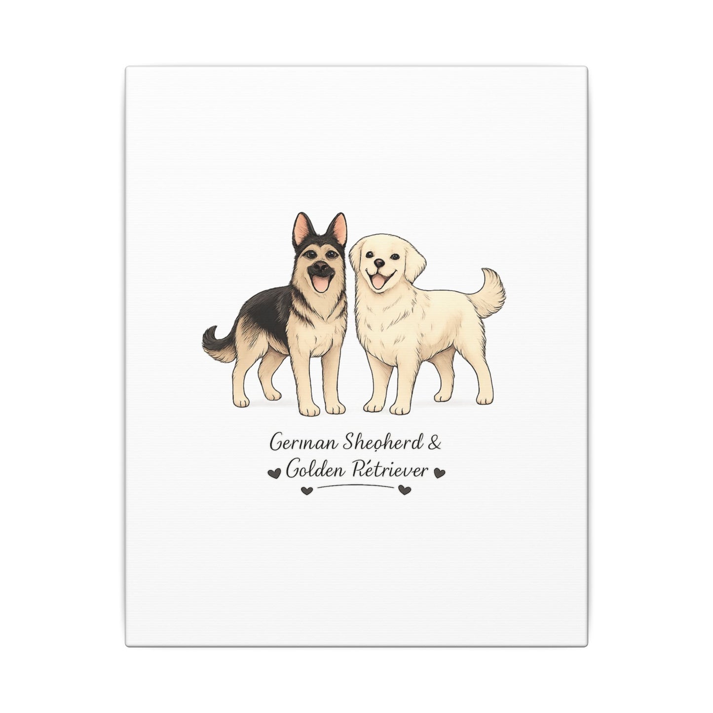 German Shepherd & Golden Retriever Canvas Wall Art