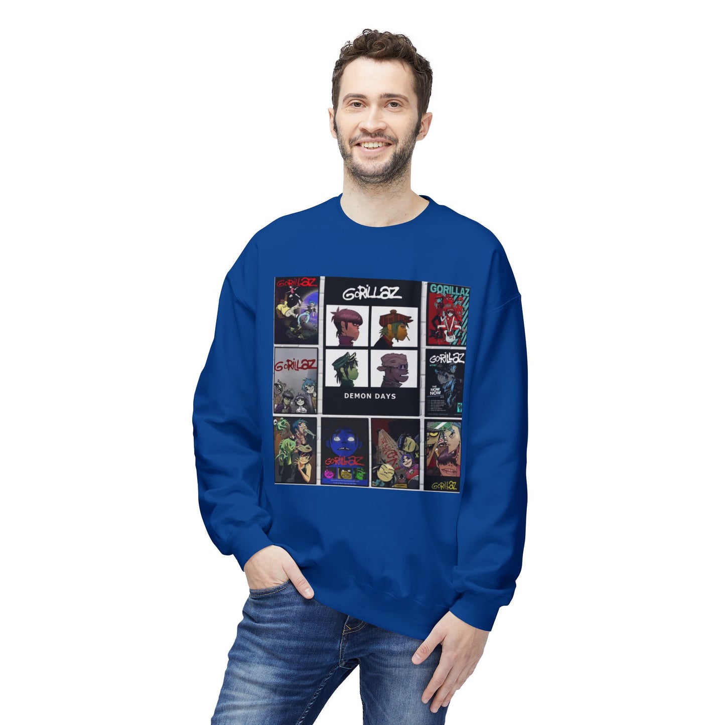 Gorillaz Album Art Collage Graphic Sweatshirt Music Inspired Streetwear