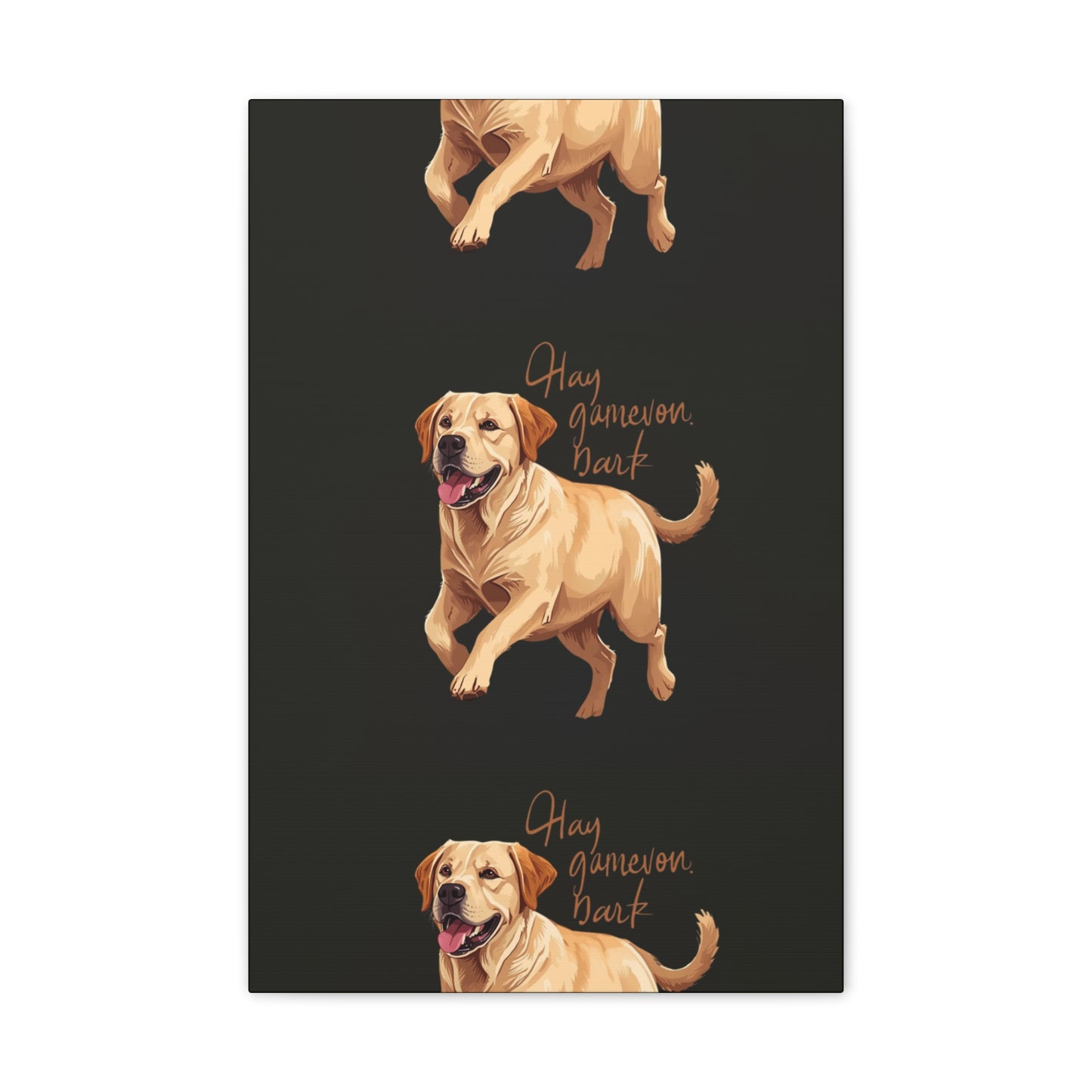 Happy Gamelon Bark Dog Canvas Wall Art | Eco-Limited