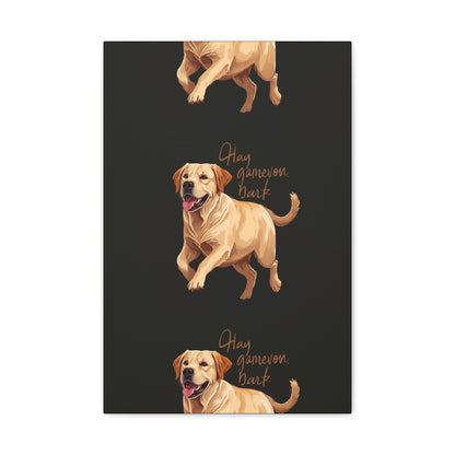 Happy Gamelon Bark Dog Canvas Wall Art | Eco-Limited