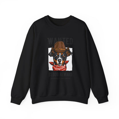 Wanted Cowboy Dog Art Sweatshirt | Eco-Limited