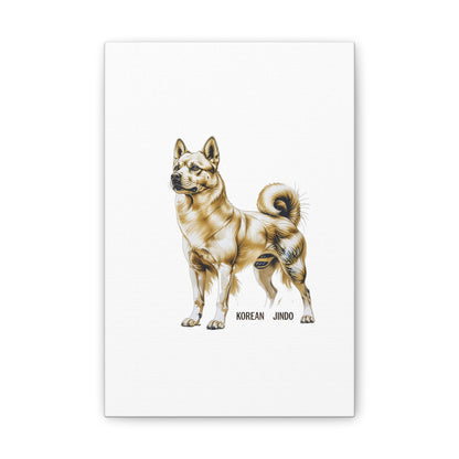 Korean Jindo Dog Illustration Canvas Wall Art | Eco - Limited