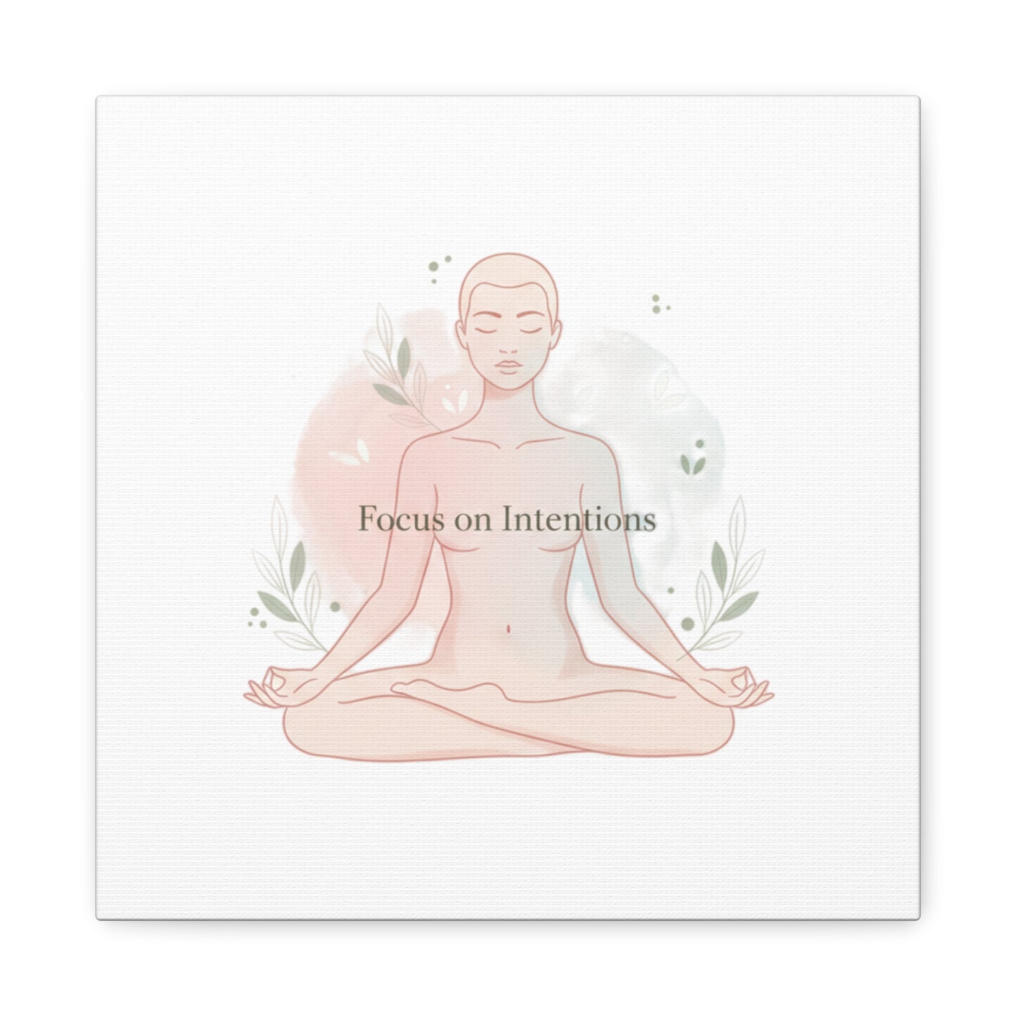 Focus on Intentions Canvas | Gentle Wellness Wall Art, Pastel Gradient Meditation Print