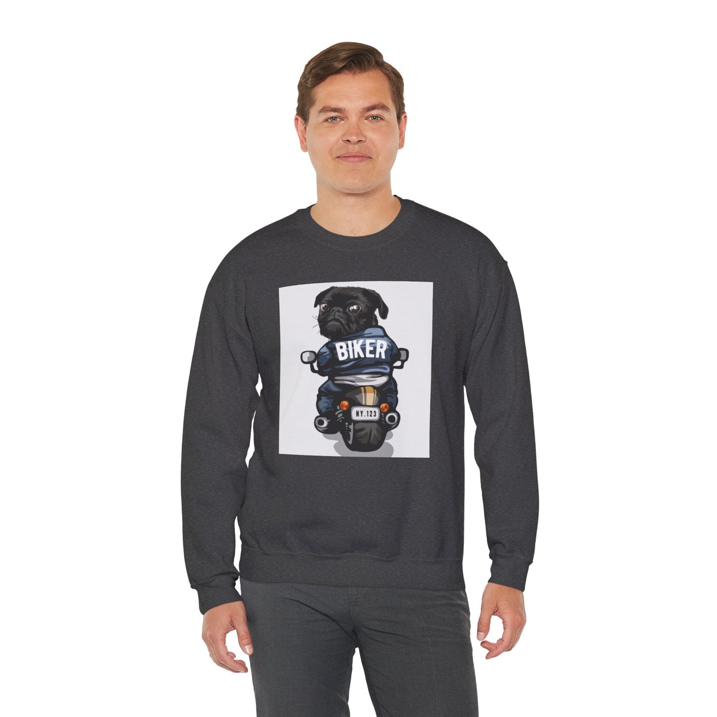 Biker Pug Graphic Sweater | Eco-Limited