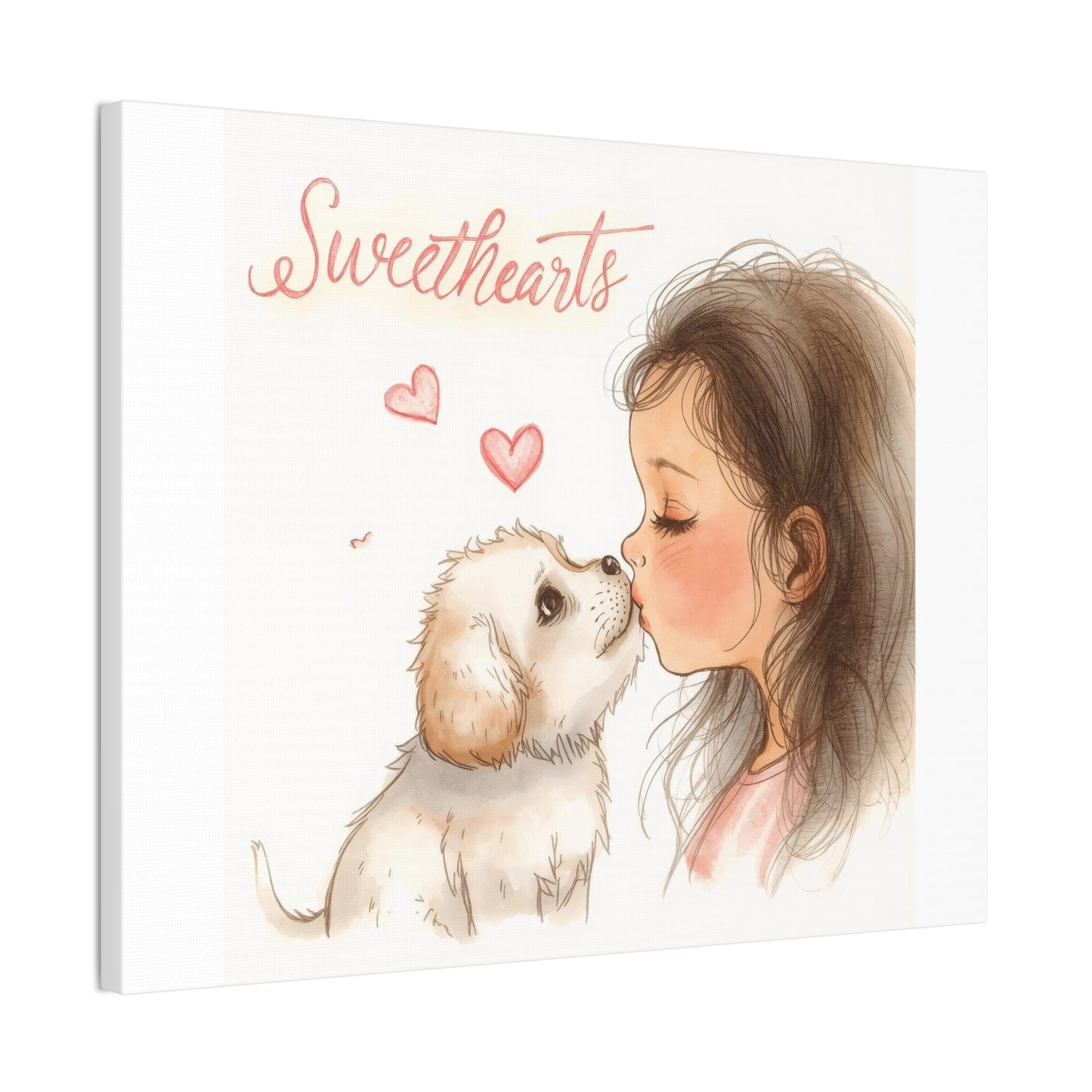 Sweethearts – Child &amp; Puppy Love Canvas | Eco-Limited
