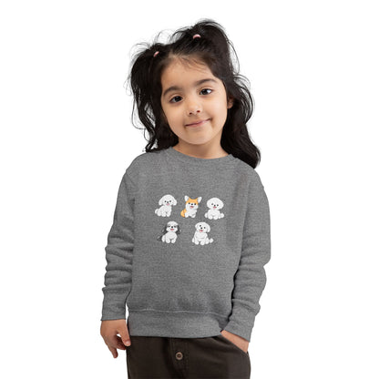 Cute Cartoon Puppies Crewneck for Kids