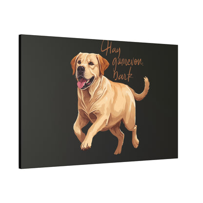 Happy Gamelon Bark Dog Canvas Wall Art | Eco-Limited