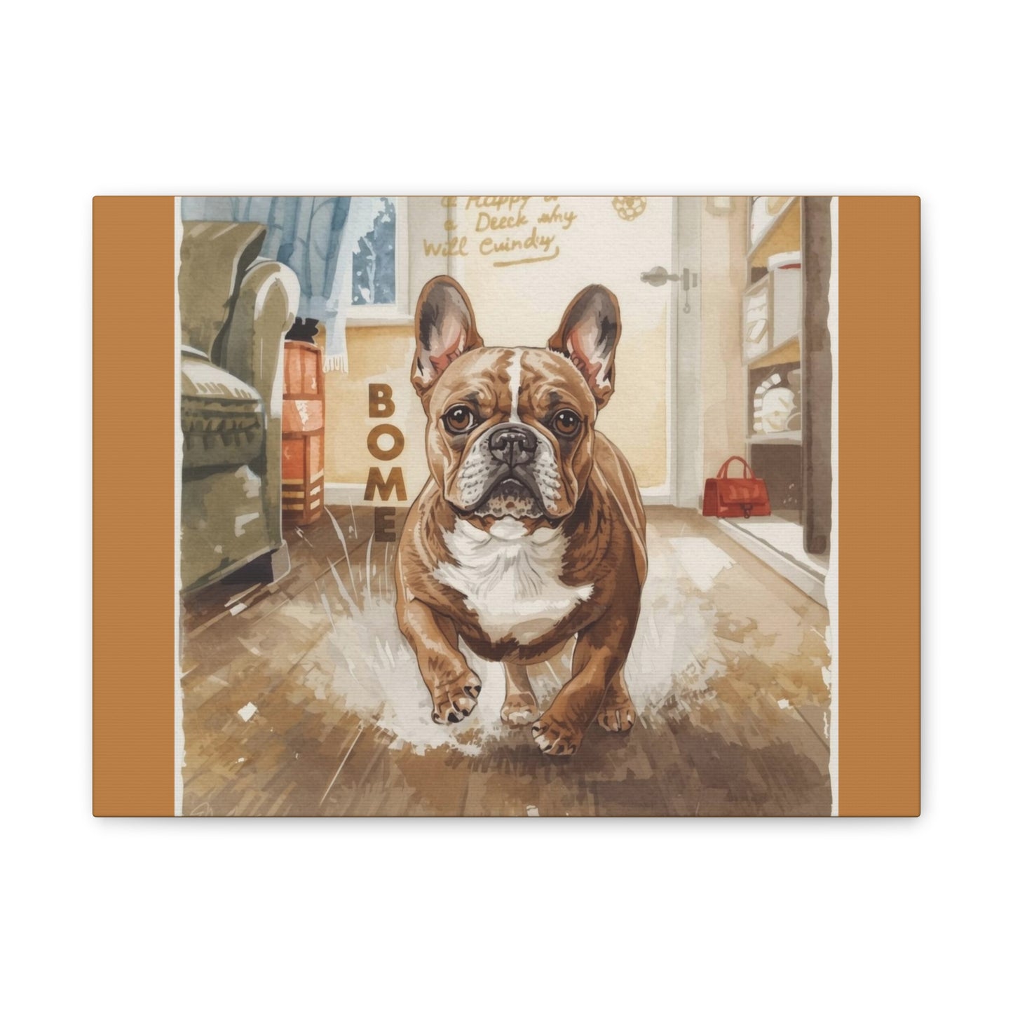 Happy Home Bulldog Canvas Art | Eco-Limited