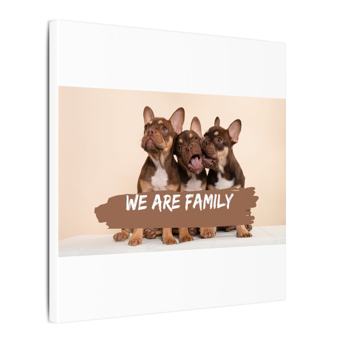 We Are Family French Bulldog Canvas Wall Art