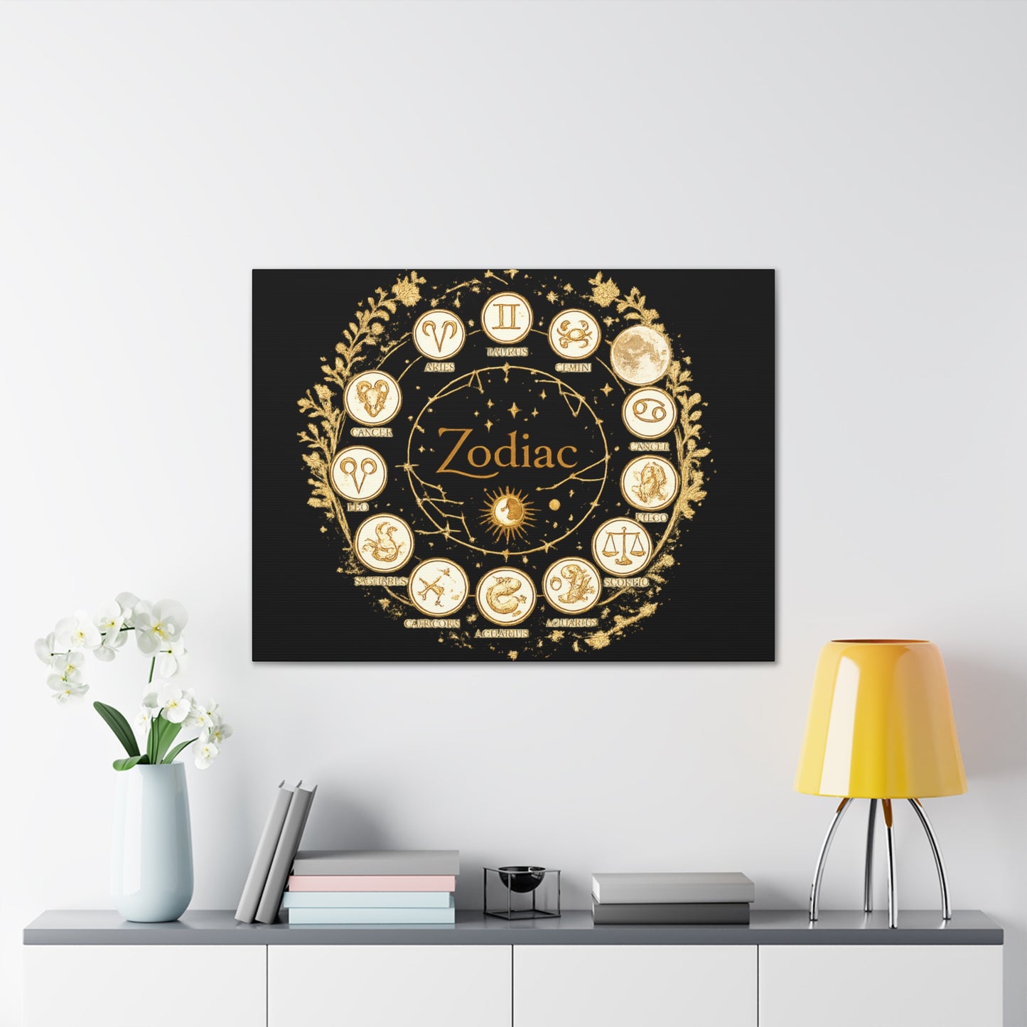 Golden Zodiac Astrology Canvas | Eco-Limited