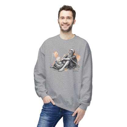 Skeleton Contemplation Sketch Sweatshirt | Eco-Limited