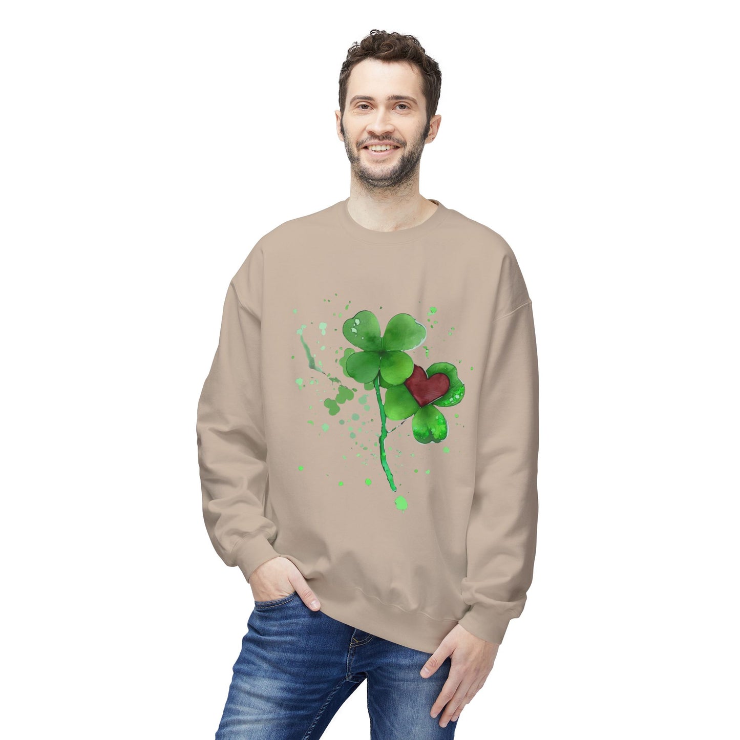 Lucky Love Clover Watercolor Sweatshirt | Eco-Limited